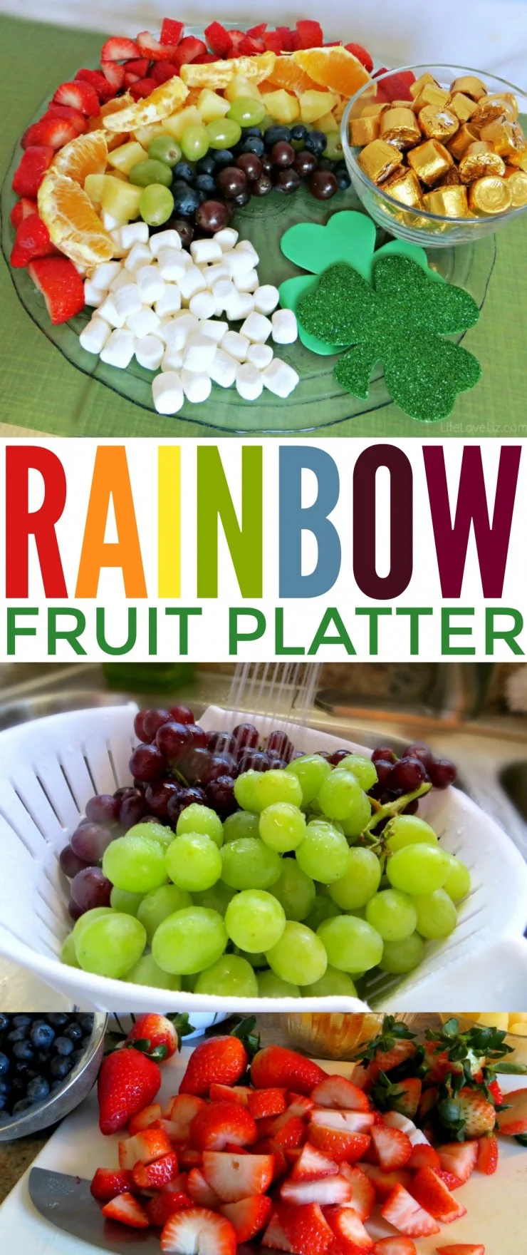 This Rainbow fruit platter is super cute and perfect for parties, pot-lucks, and of course your St. Patrick's Day celebration. 