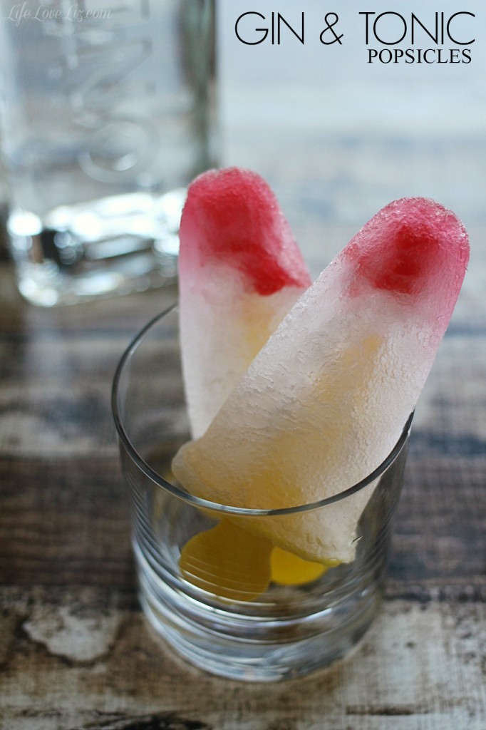 Gin & Tonic Popsicles are a perfect adult frozen treat inspired by the popular cocktail complete with a frozen maraschino cherry!