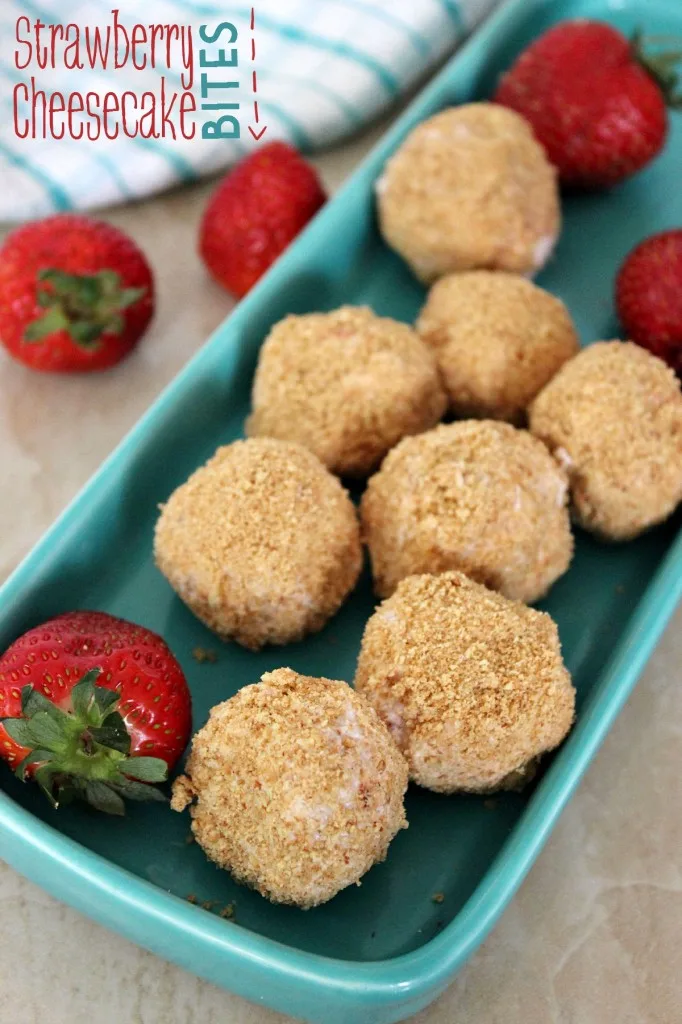 These strawberry cheesecake bites are the perfect easy dessert recipe! This no-bake bake dessert is a delicious treat everyone will love.