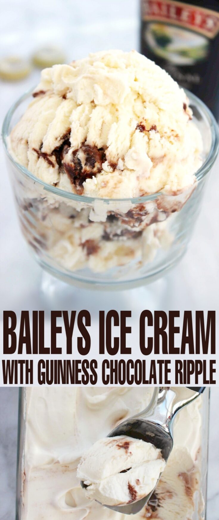 Baileys Ice Cream with Guinness Chocolate Ripple