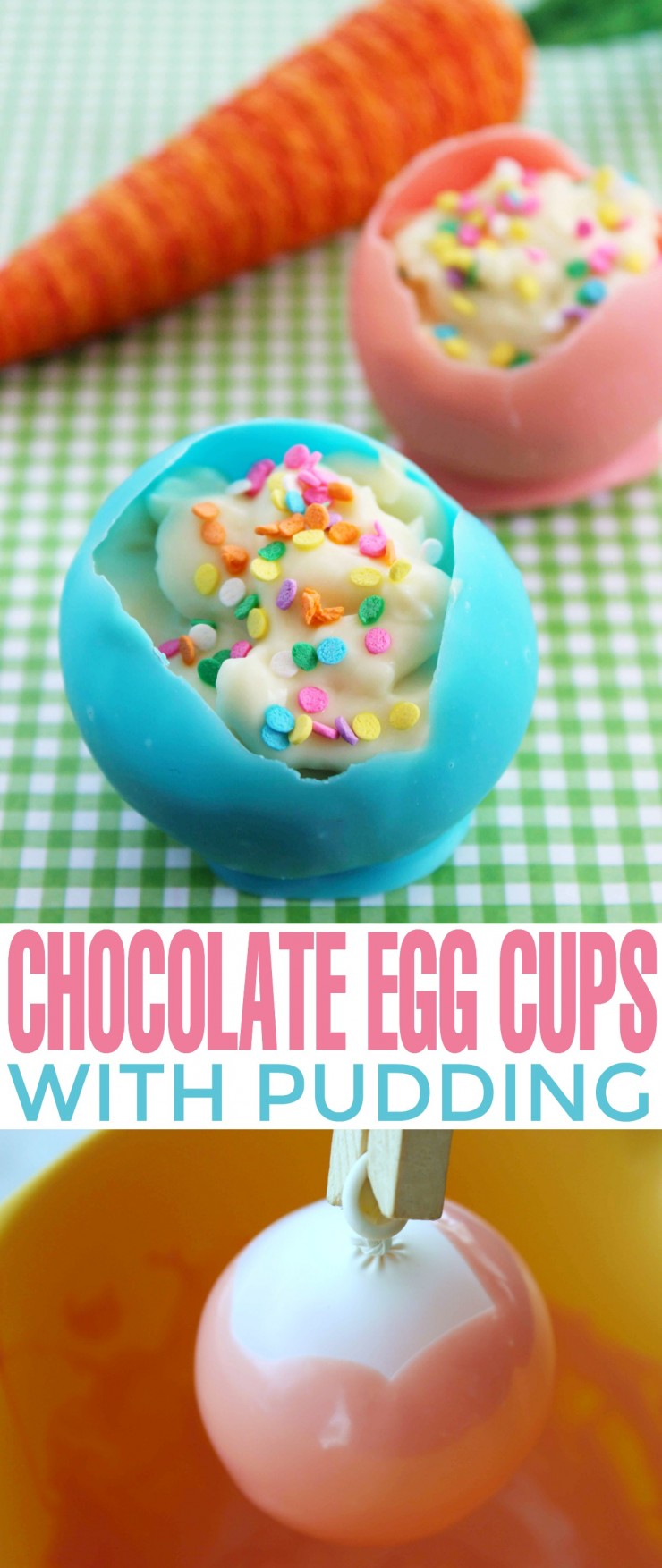 These Chocolate Egg Cups filled with Pudding are a fun Easter dessert that kids will just love!