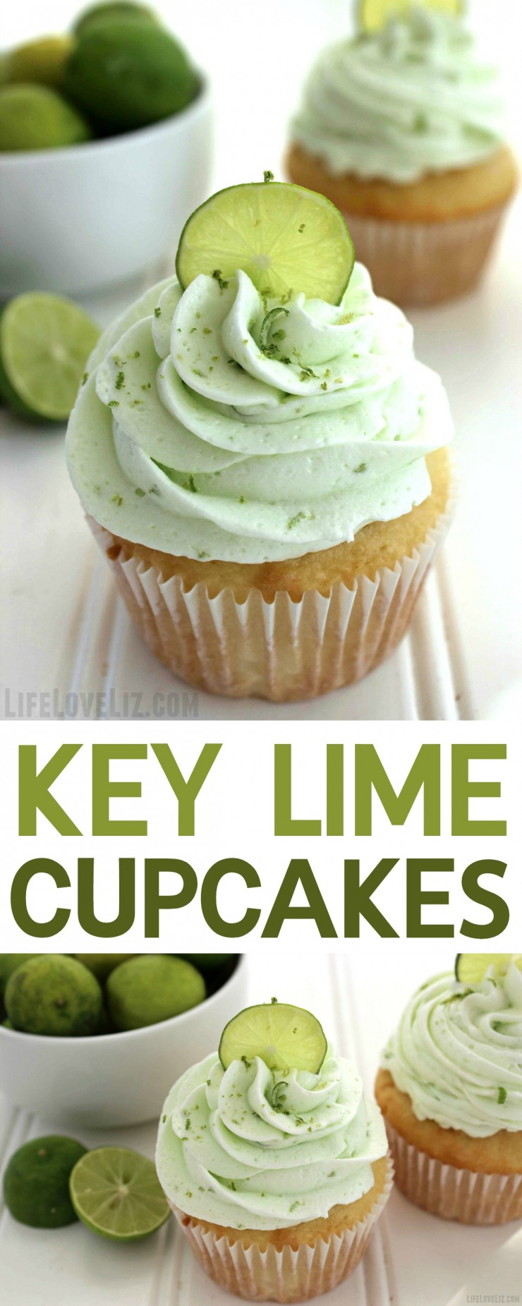 These Key Lime Cupcakes are a fun take on a traditional key lime pie featuring a delicious lime cake topped off with luscious fluffy key lime buttercream.