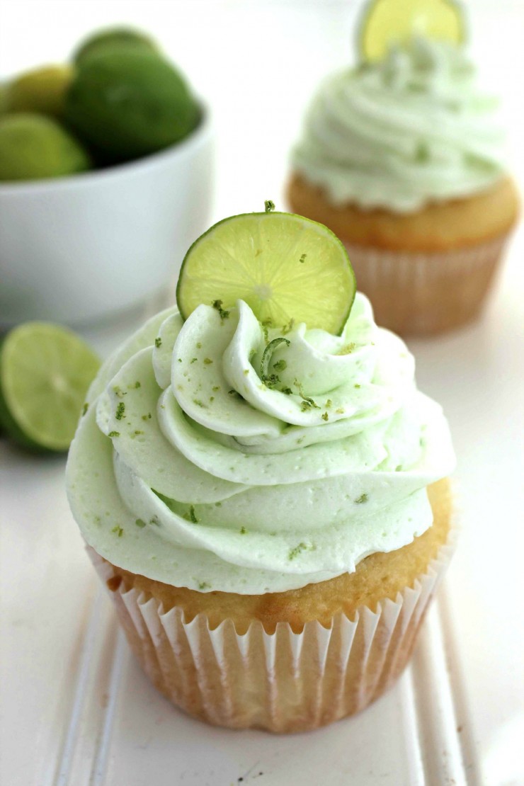 These Key Lime Cupcakes are a fun take on a traditional key lime pie featuring a delicious lime cake topped off with luscious fluffy key lime buttercream.