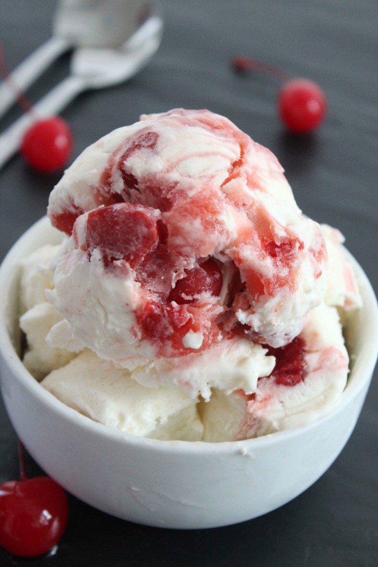 This No Churn Cherry Cheesecake Ice Cream is a lush cool summer treat perfect for sitting back and enjoying an indulgent dessert!