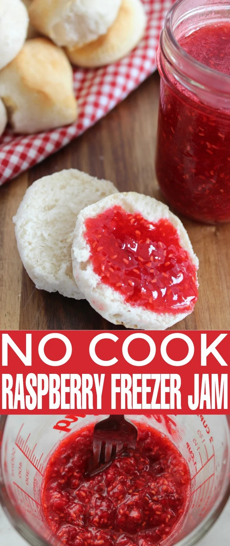 This No Cook Raspberry Freezer Jam is the perfect way to presrve those amazing summer berries.