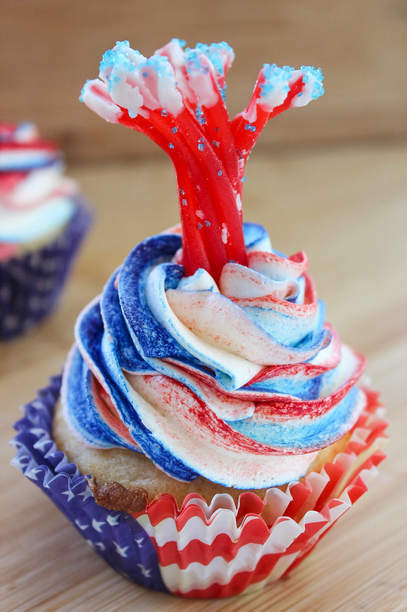 Fourth of July Firecracker Cupcakes