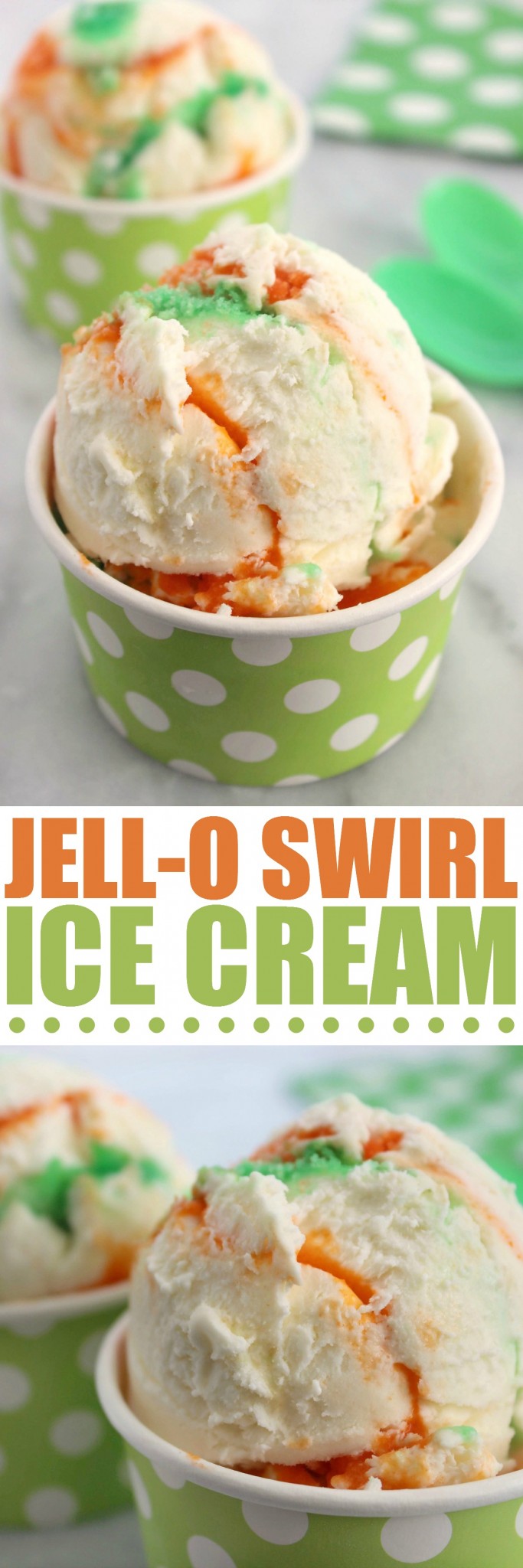 Kids will love this super easy to make, no churn Jello Swirl Ice Cream recipe.