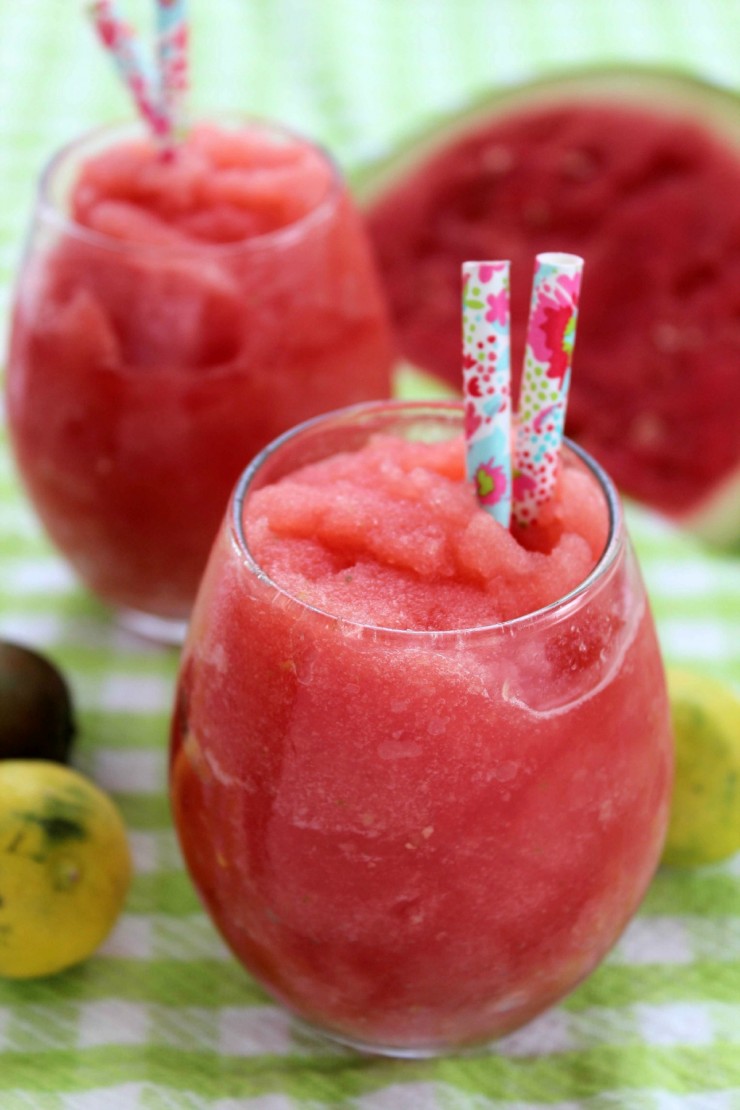 Cool down from the summer heat with this ultra refreshing Watermelon Key Lime Slushie recipe made from real fruit!