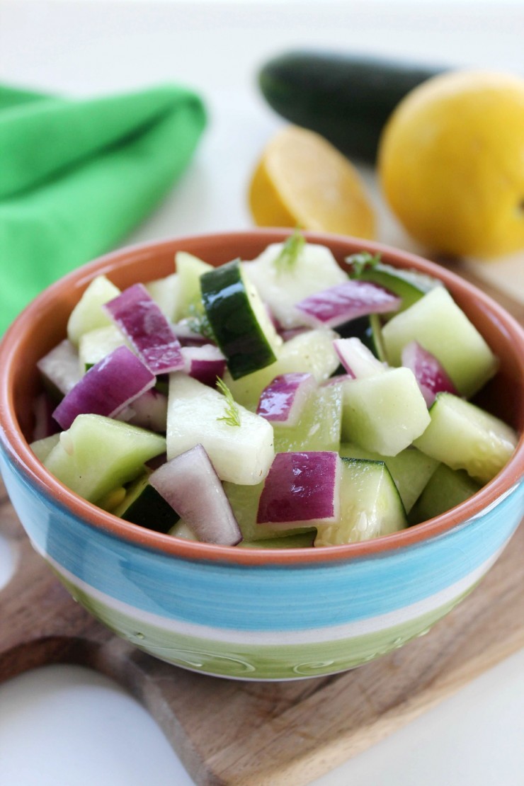 This Honeydew Cucumber Salad is the perfect summer side salad - cool and refreshing it pairs well with so mean meals!