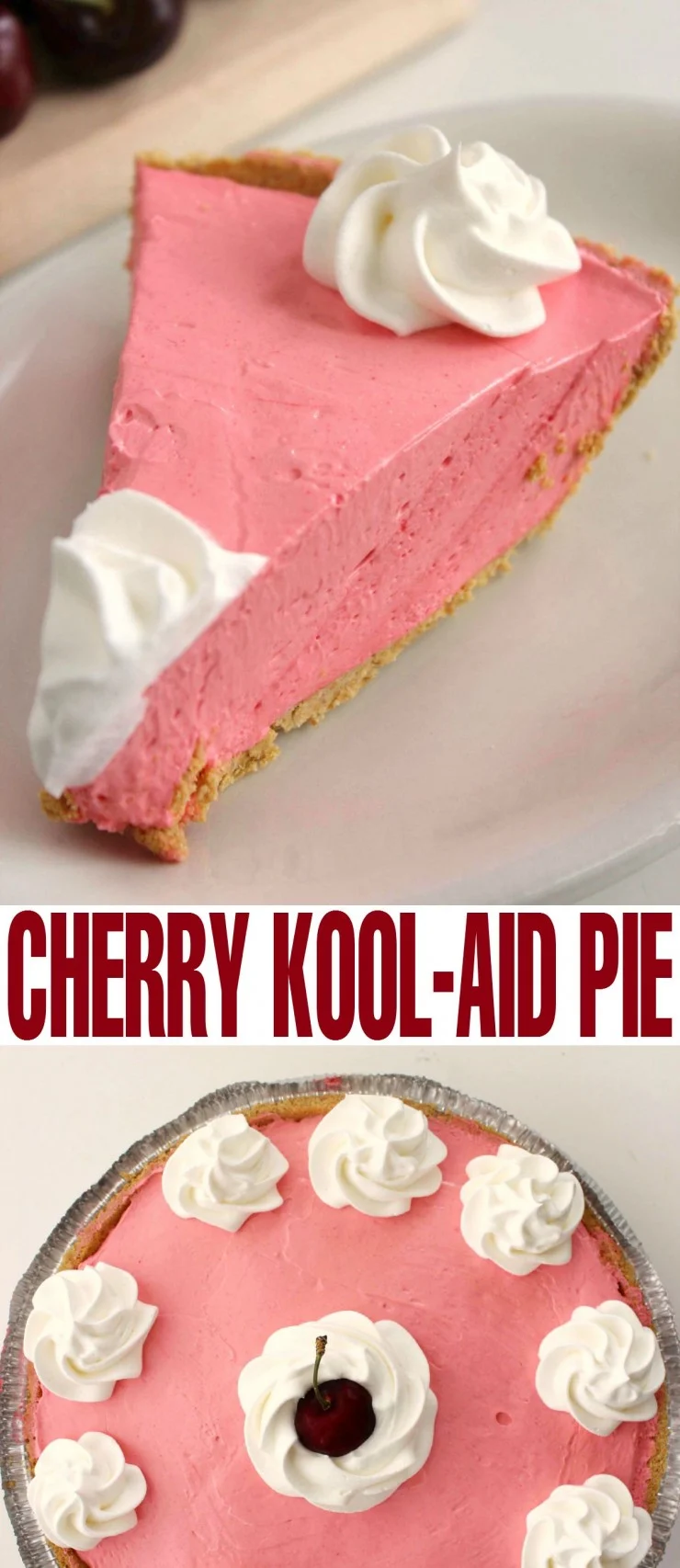 This Cherry Kool-Aid Pie is a fun dessert that is easy to make and tastes surprisingly good!