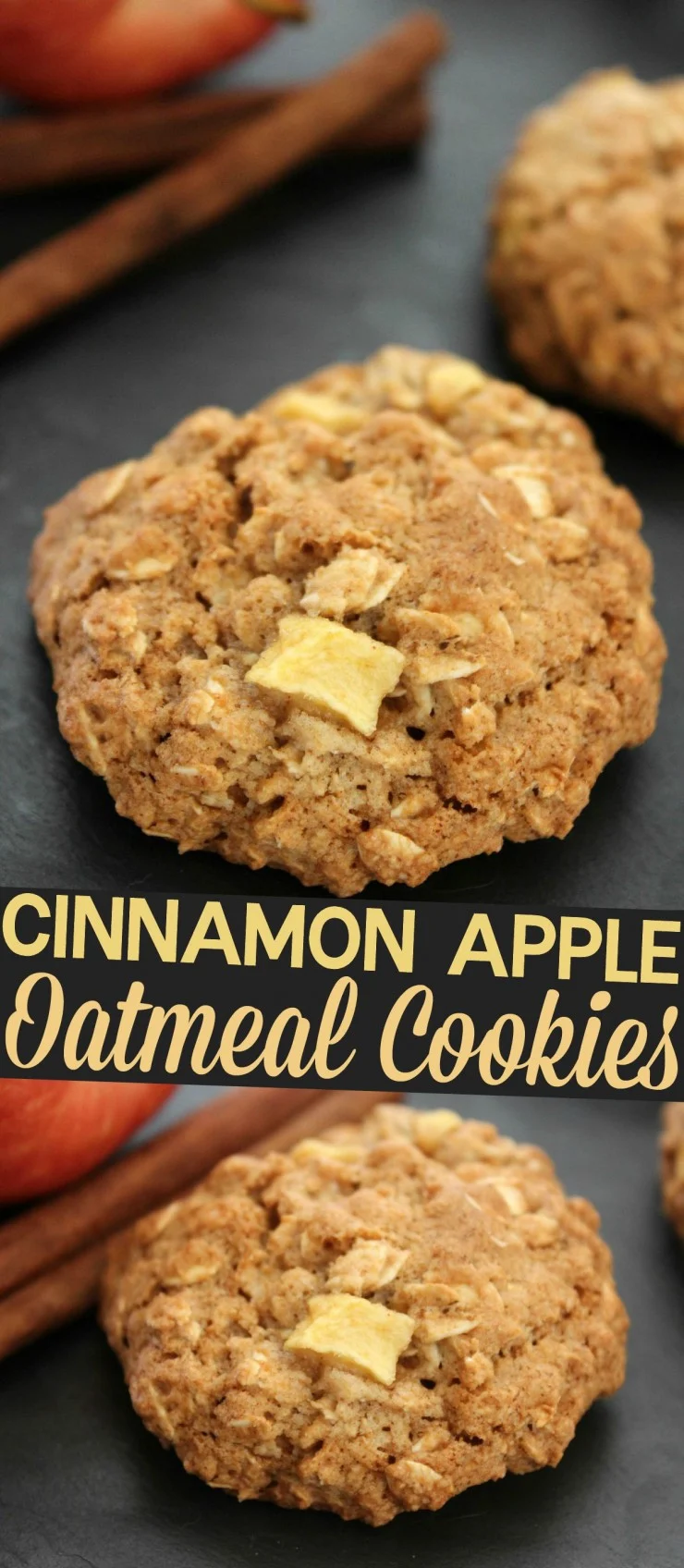 Cinnamon Apple Oatmeal Cookies