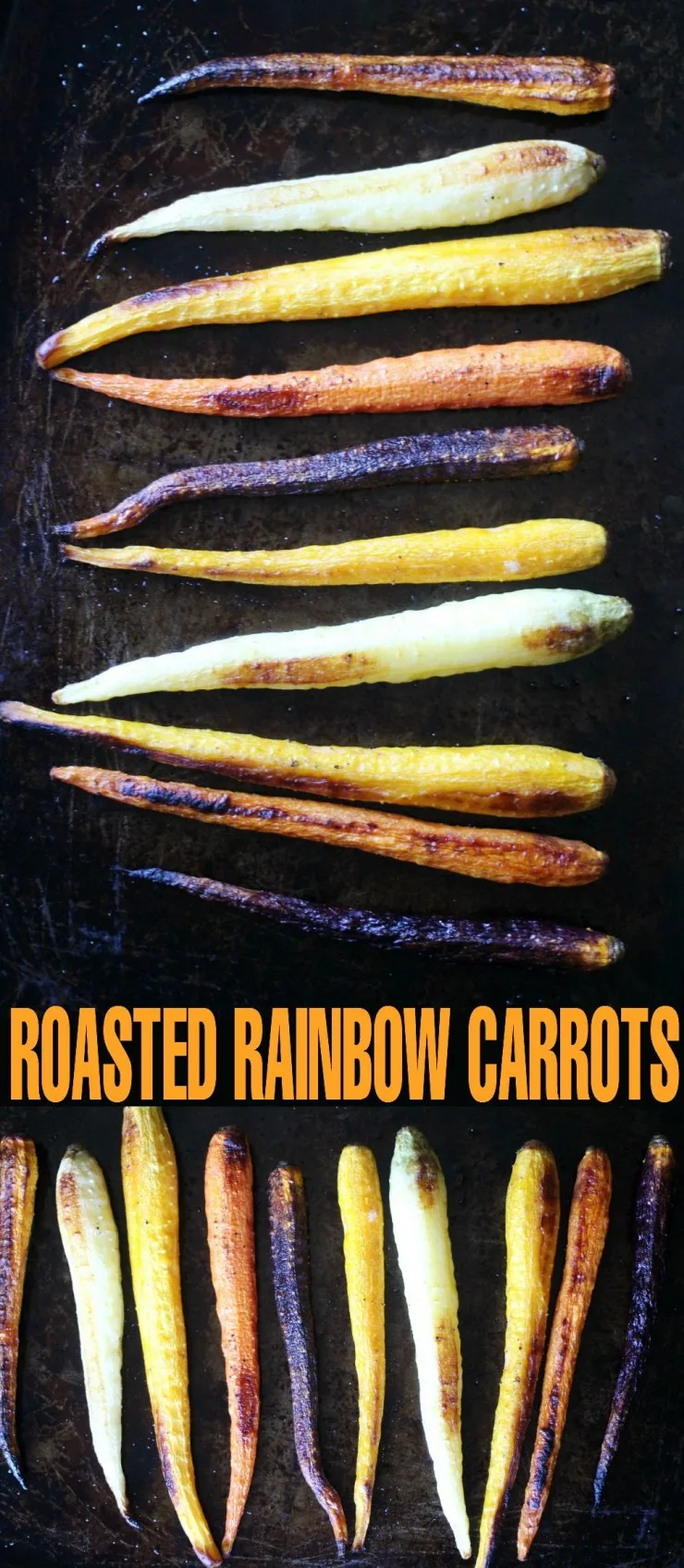 These Roasted Rainbow Carrots are a simple and delicious vegetable side dish. Everyone will love this healthy recipe!