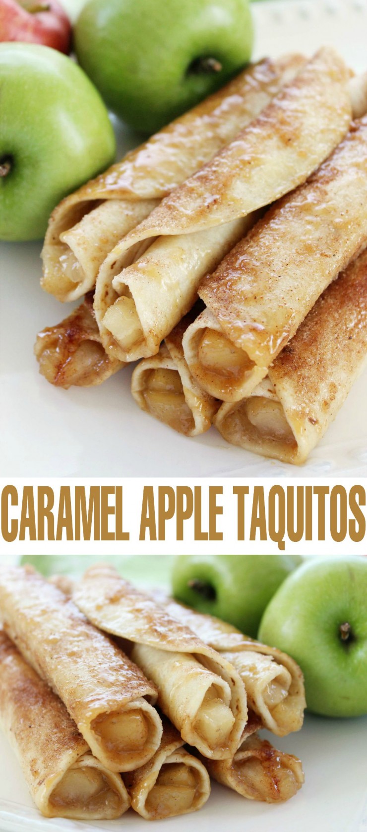 These Caramel Apple Taquitos are a fun fall dessert full of apple and caramel!