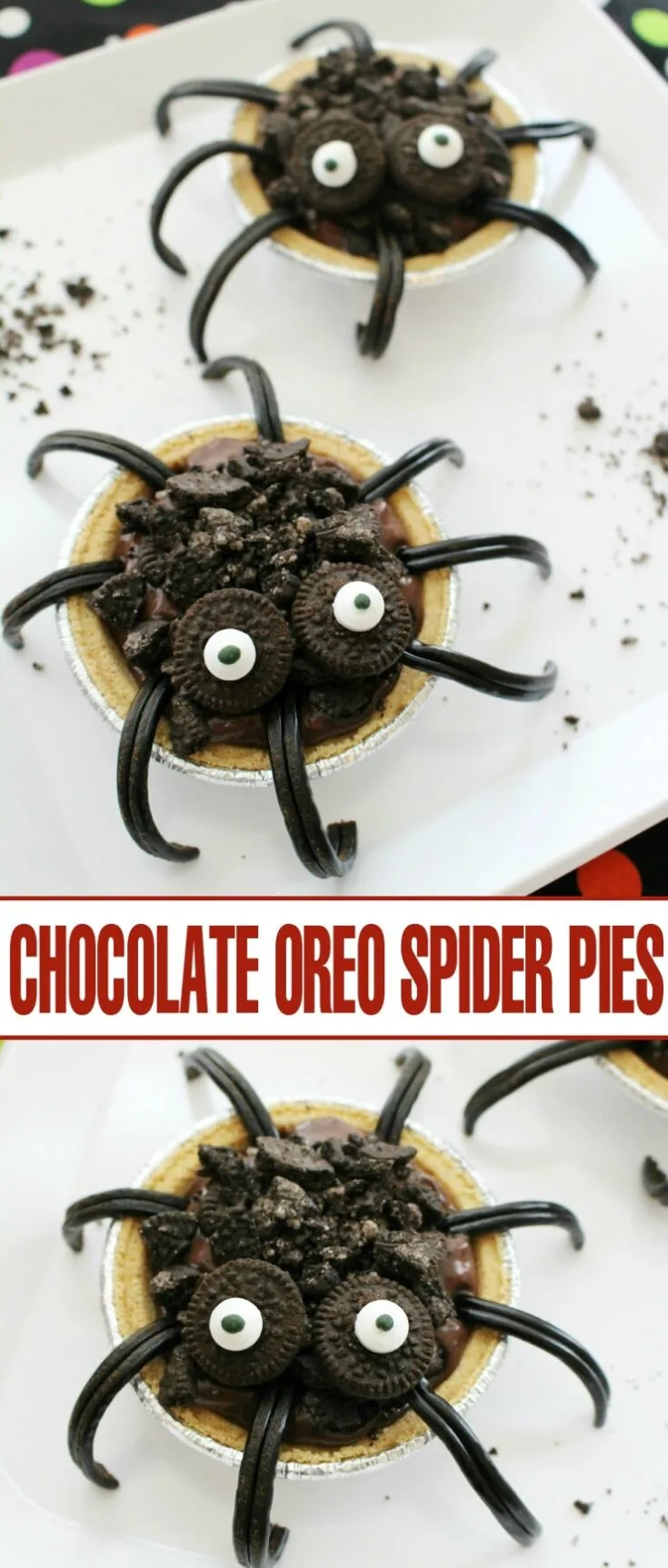 Chocolate Oreo Spider Pies