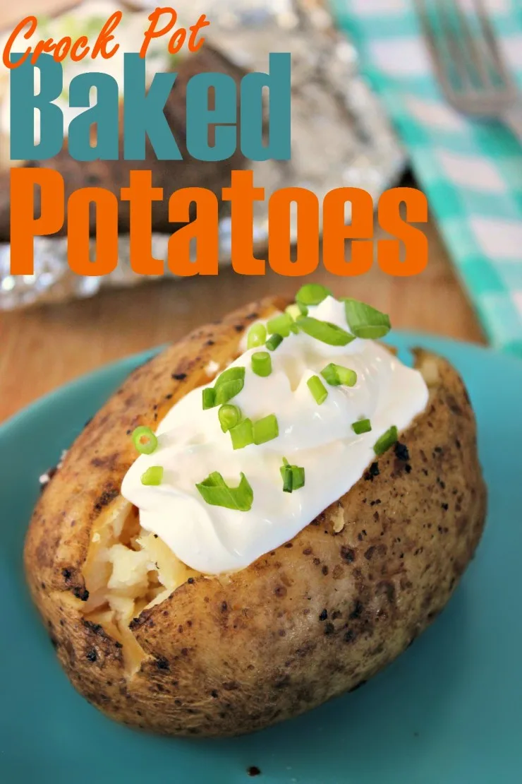 Crock Pot Baked Potatoes are one of the easiest crockpot recipes you will find, and make perfect baked potatoes everytime!