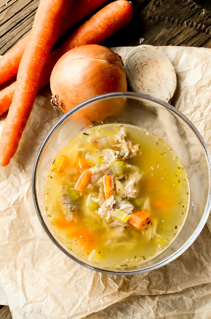 Stretch your food dollar with this Slow Cooker Turkey Soup recipe - a delicious and nourishing easy to make slow cooked soup.