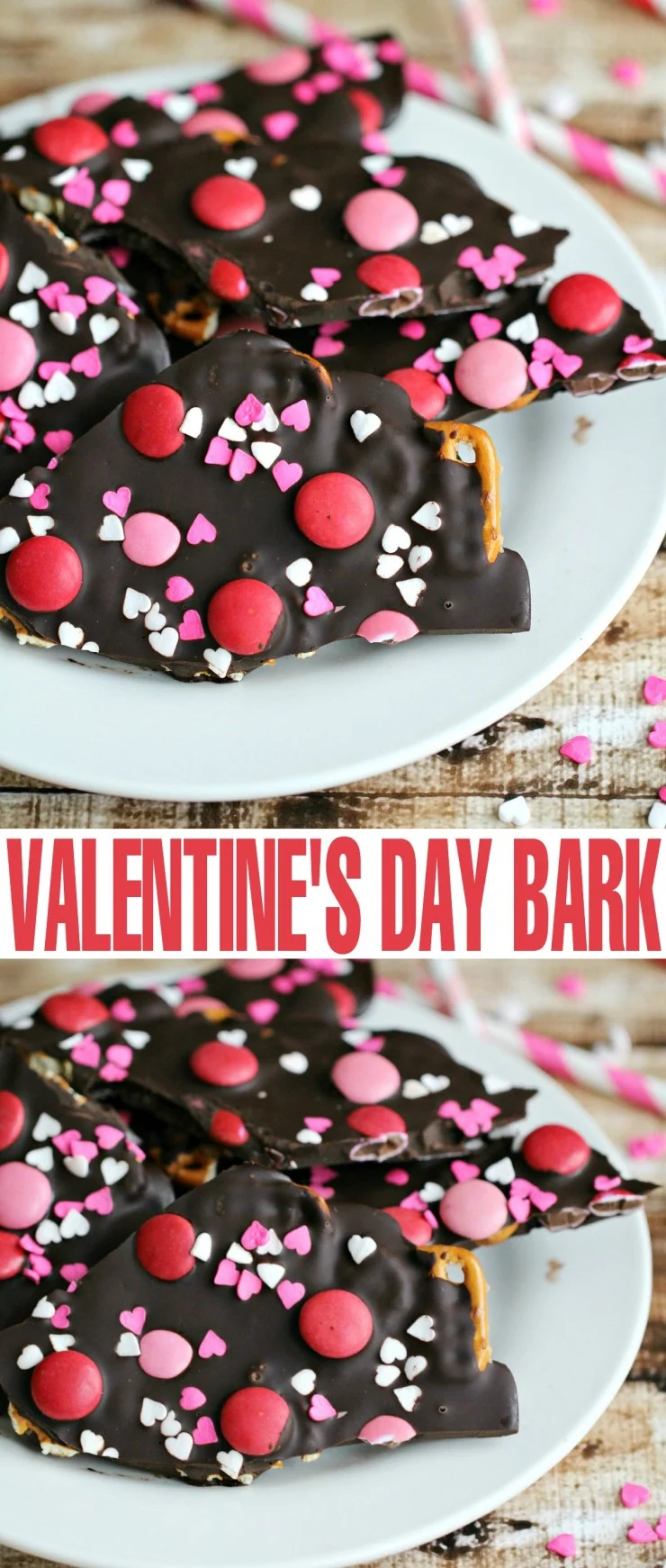 This Valentine's Day Bark is an adorable and quick to put together Valentine's Day Dessert Recipe!
