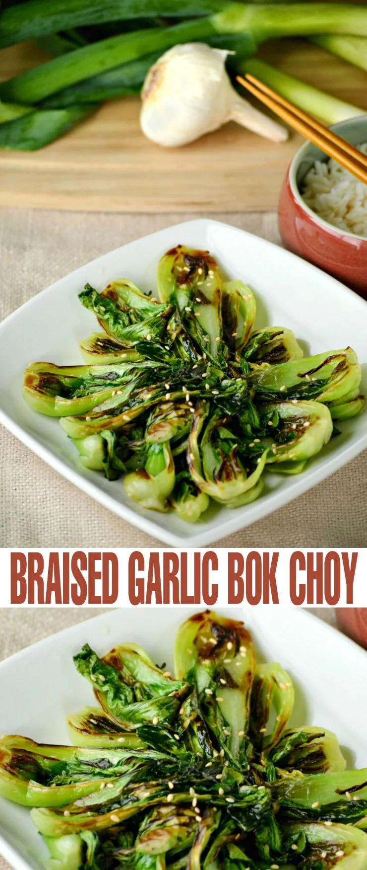 This Braised Garlic Bok Choy is a delicious asian inspired side dish your family will love.