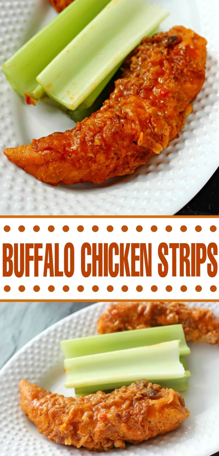 These Buffalo Chicken Strips are an addictive party appetizer recipe or even great as part of a meal.