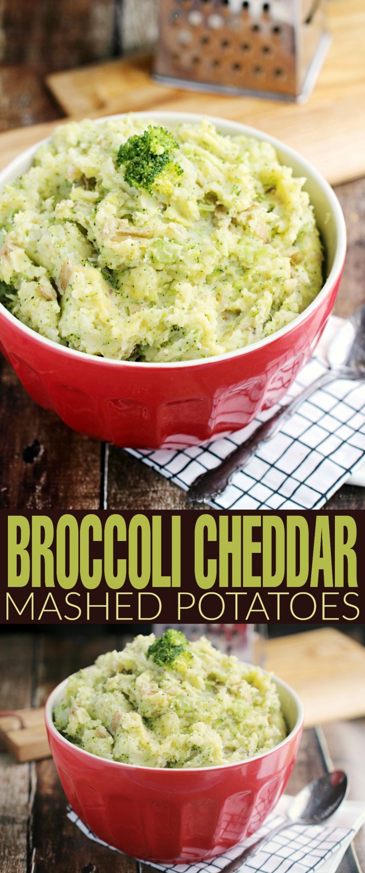 These Broccoli Cheddar Mashed Potatoes pairs a perfect veggie combo with mashed potatoes for a comforting side dish with a twist!