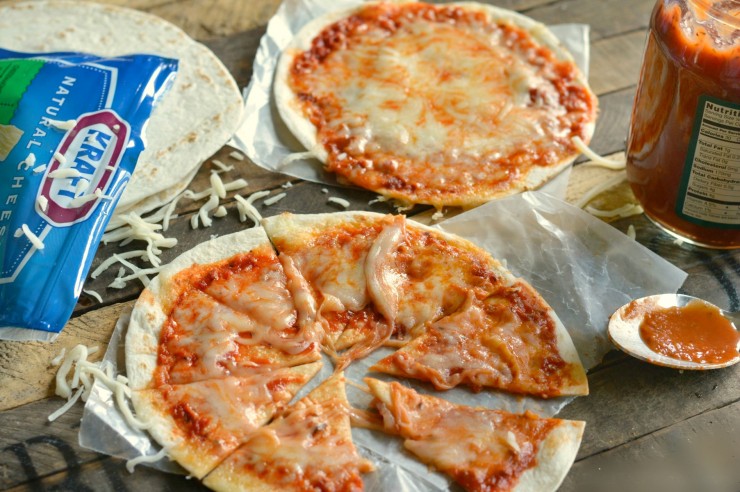 Easy Tortilla Pizzas are a great after school snack recipe that kids will love!