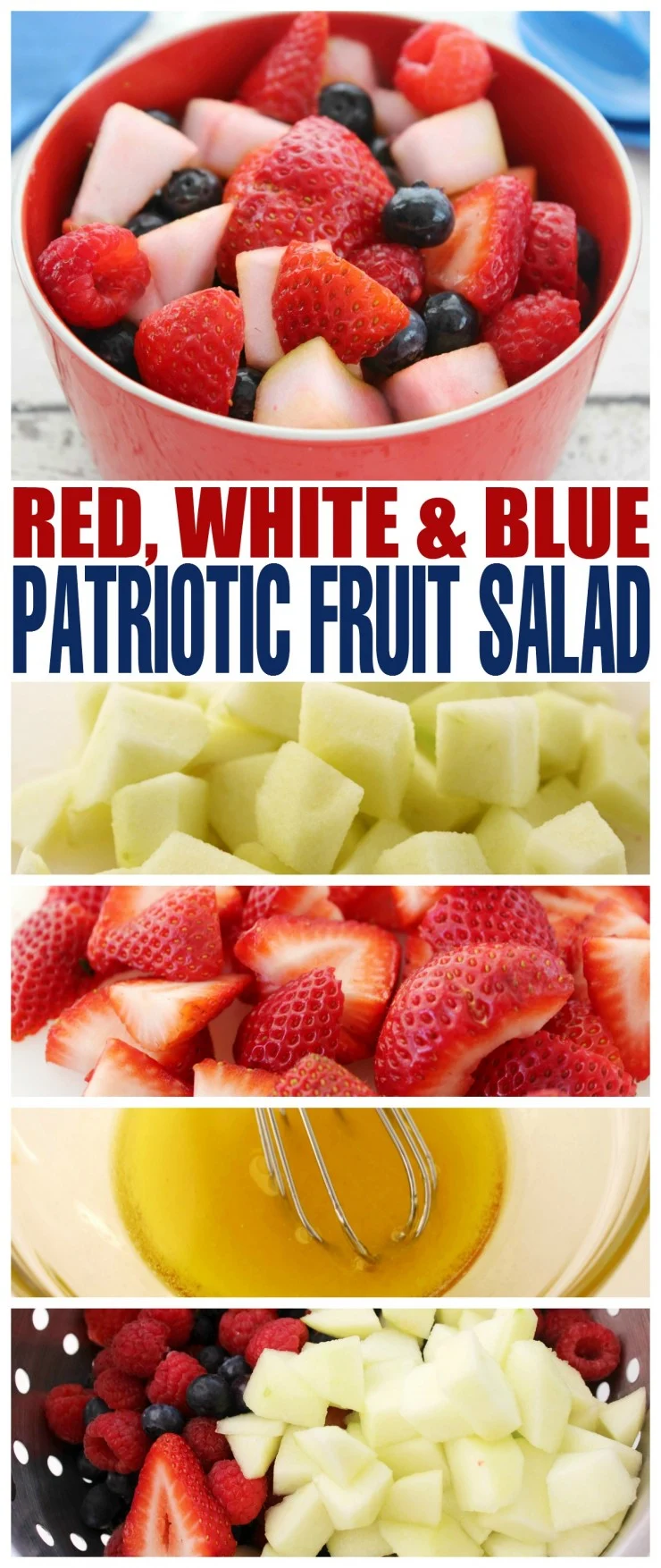 If you are planning a patriotic celebration for memorial day or the 4th of July, consider serving up this delicious patriotic fruit salad. 