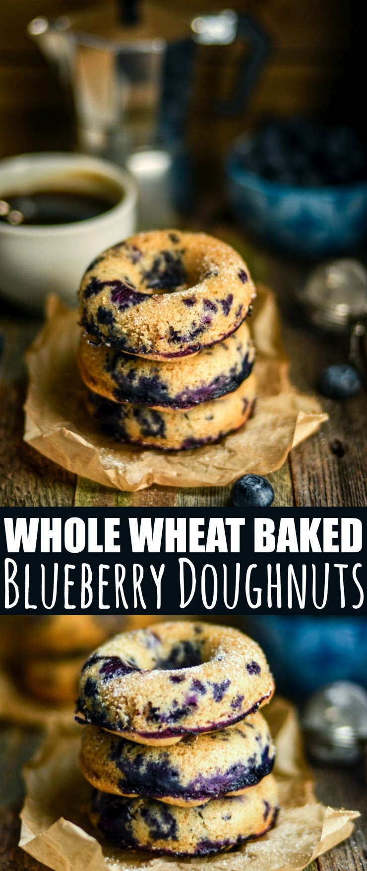 These Whole Wheat Baked Blueberry Doughnuts are delicious for breakfast with a hot mug of coffee. You will feel great knowing you are enjoying a healthier version of this classic favourite.