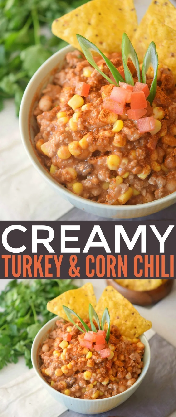 This Creamy Turkey & Corn Chili is a delicious twist on the classic dish. Turkey chili paired with a creamy sauce, corn and beans makes for a flavourful family meal.