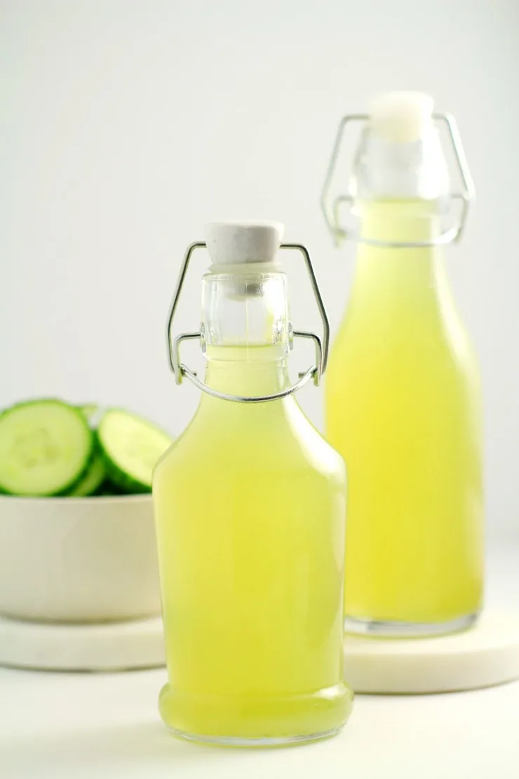 This homemade Cucumber Simple Syrup results in a naturally flavoured simple syrup that tastes divine when added to water or other beverages. The beautiful bright colour is completely natural too!