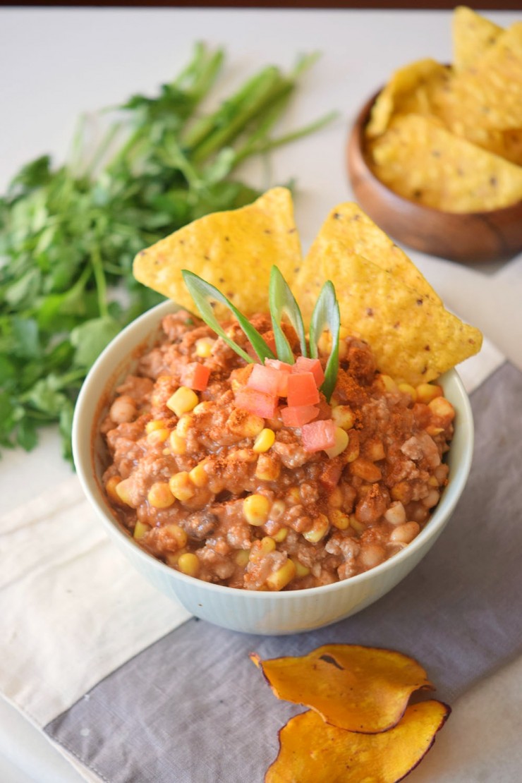 This Creamy Turkey & Corn Chili is a delicious twist on the classic dish. Turkey chili paired with a creamy sauce, corn and beans makes for a flavourful family meal.