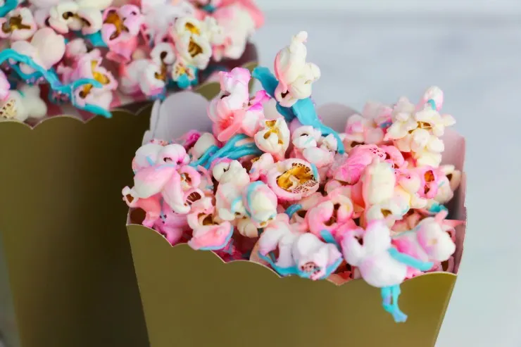 Unicorn Popcorn is a fun party popcorn that comes together in just minutes. Unicorn food is such a trendy thing right now and it is so easy to get in on the craze and be the hero of the party! Perfect for a little girls birthday party too!