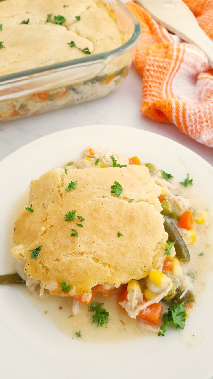 This Gluten Free Chicken Pot Pie Casserole recipe is a delicious gluten free version of a family favourite. Perfect for serving anyone who cannot eat gluten, it can be enjoyed by all.