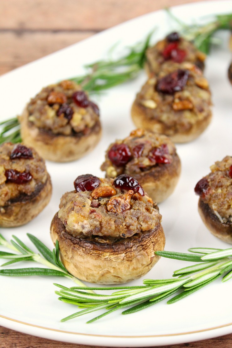 These Cranberry Pecan Stuffed Mushrooms with Goat Cheese are a tasty holiday appetizer that will impress your guests.