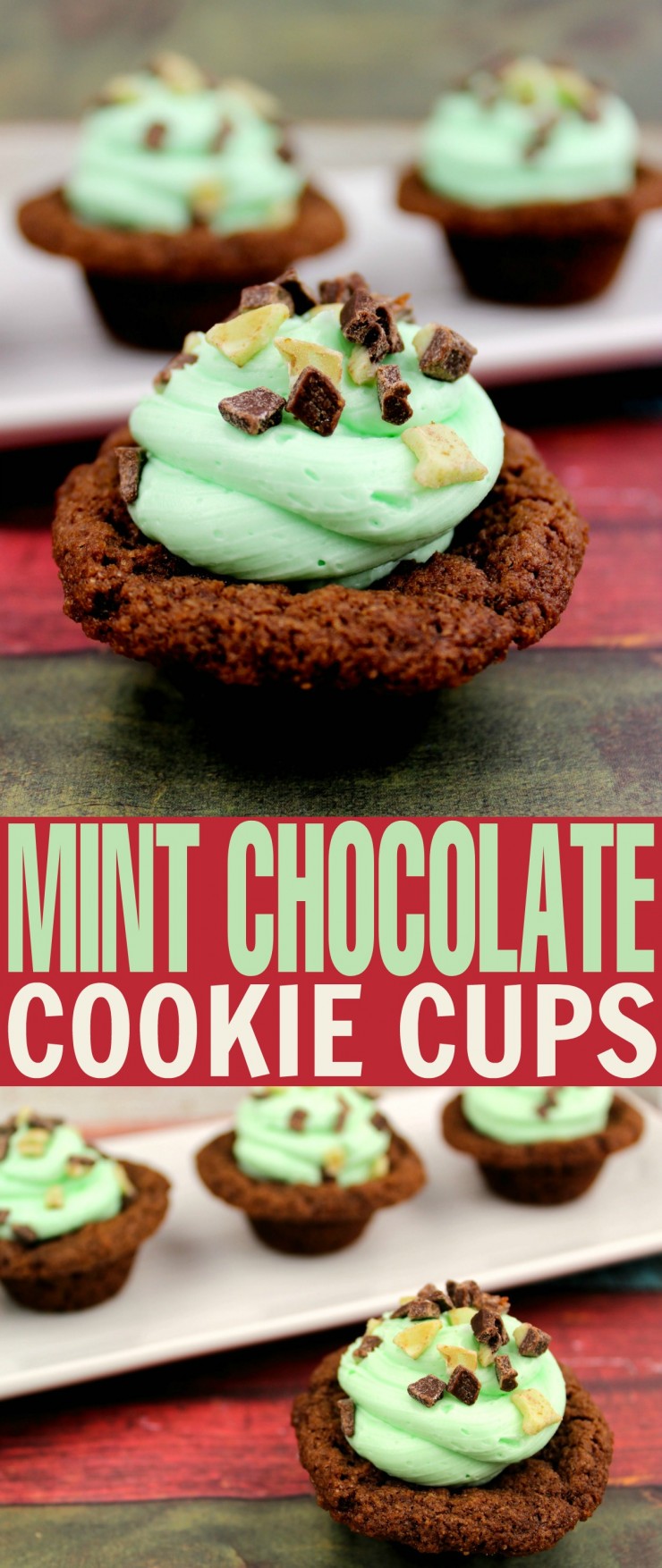 These mint chocolate cookie cups are a delicious twist on the classic brownie that your whole family will enjoy. Serve at parties or simply enjoy with coffee.