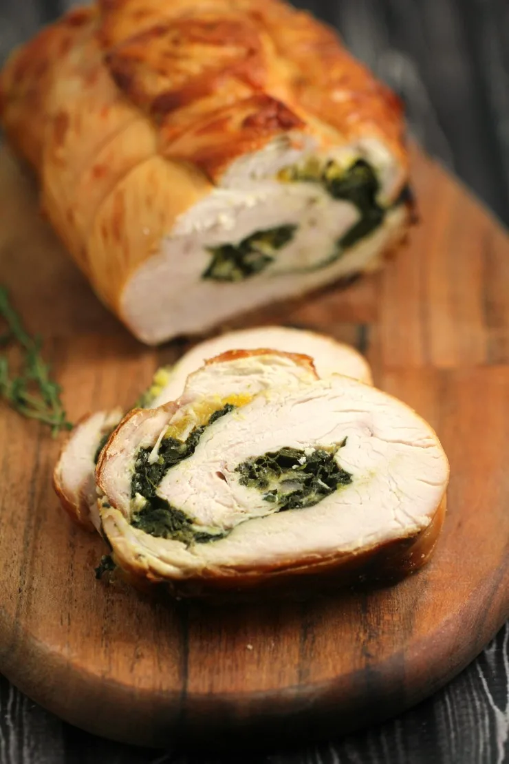 Today I am sharing with you my recipe for apricot and brie stuffed turkey breast. This turkey recipe is easy to prepare but has such a stunning presentation that it can easily go from weekday meal to a dinner party show stopper.
