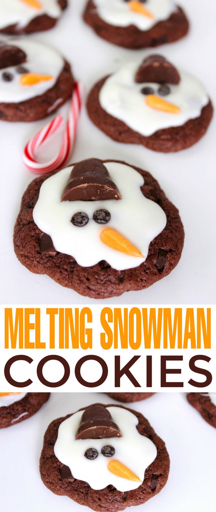 The Melting Snowman Cookies are a sweet holiday treat perfect for holiday parties with kids!