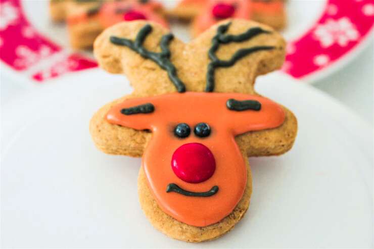 Make these easy and delicious Gingerbread Reindeer Cookies for your holiday dessert tables. Kids will love these adorable Christmas cookies.