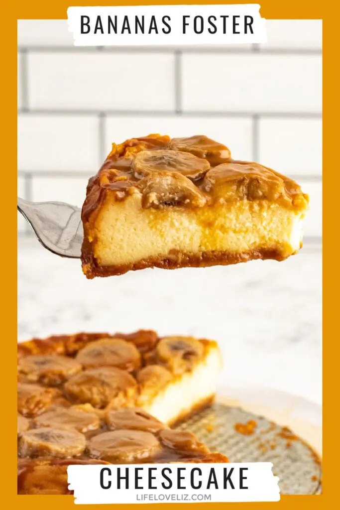 This Bananas Foster Cheesecake is made with a vanilla wafer crust that is then filled with a rum spiked banana cheesecake filling with a gooey bananas foster topping.