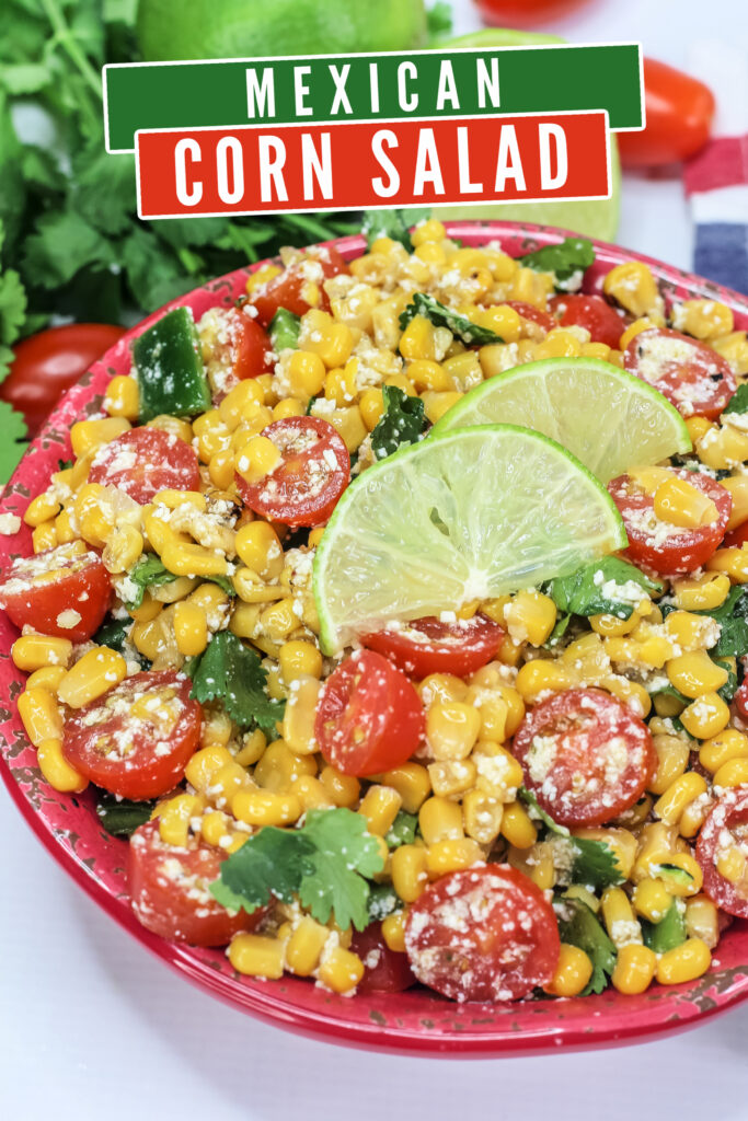 This Mexican Street Corn Salad, also known as Esquites, is fresh, lightly creamy, spicy, & incredibly delicious.