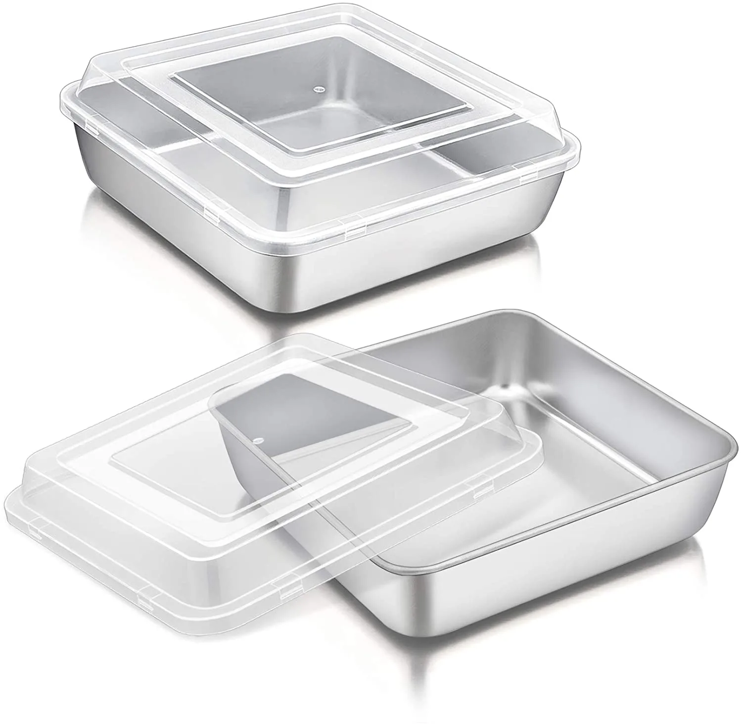 8 Inch Square Cake Pan with Lid