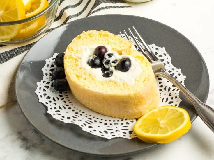 Blueberry Lemon Cake Roll Recipe (Swiss Roll)
