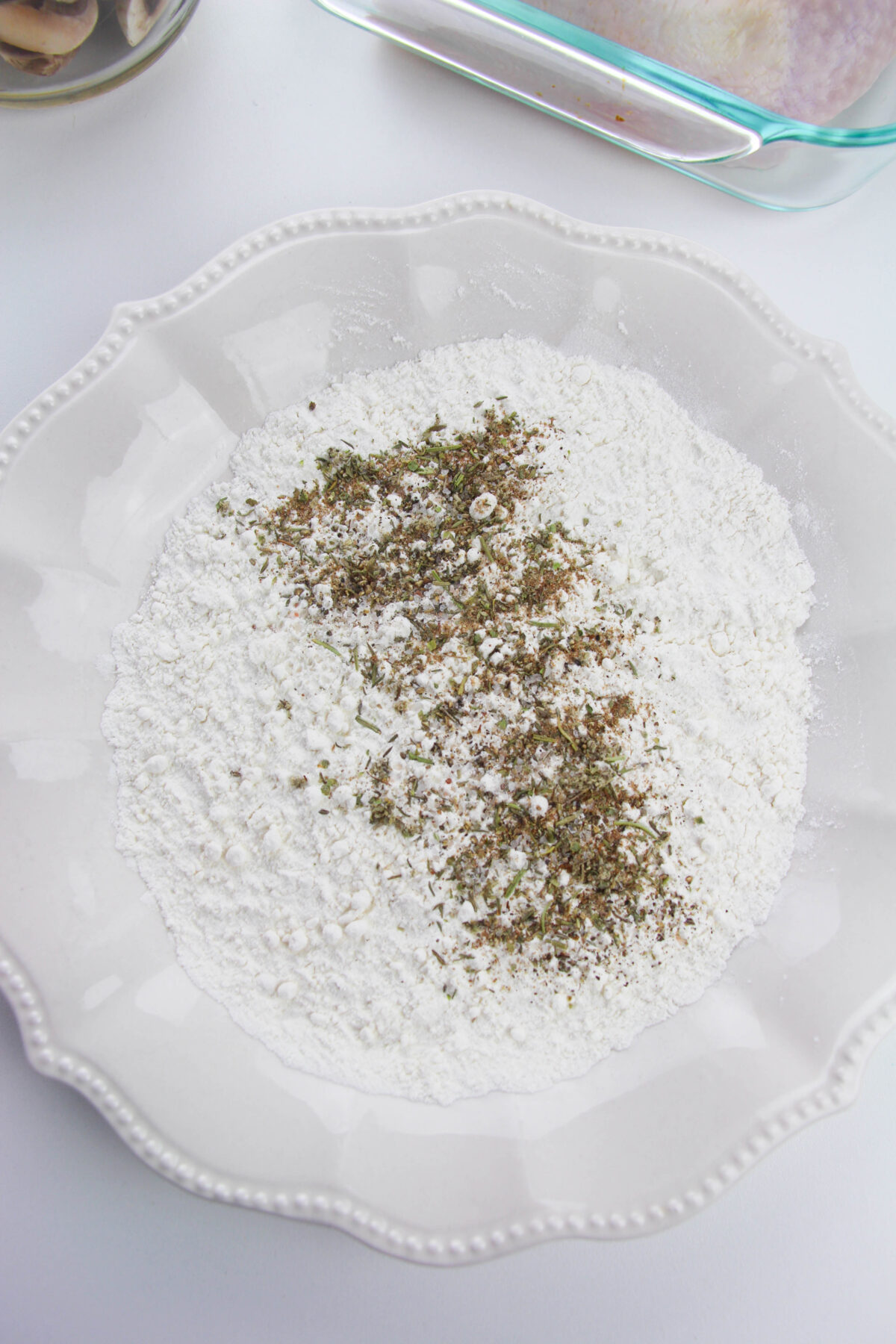 Flour and seasoning in a bowl
