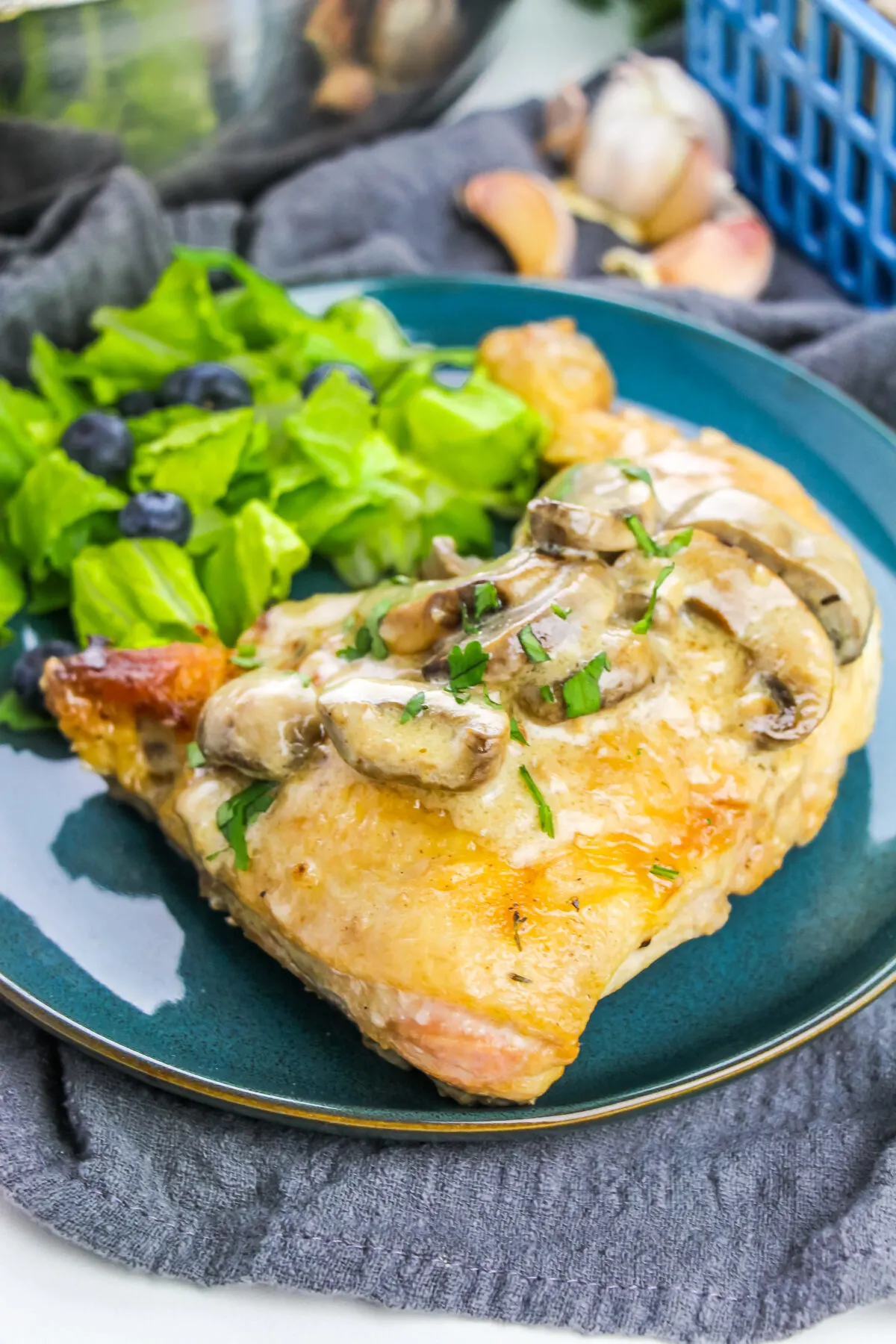 This creamy, delicious chicken with mushroom sauce is made from scratch. Learn how to make this classic comfort food with no canned soup.