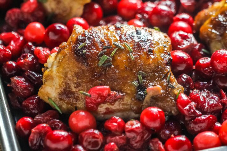 Sheet Pan Cranberry Roasted Chicken