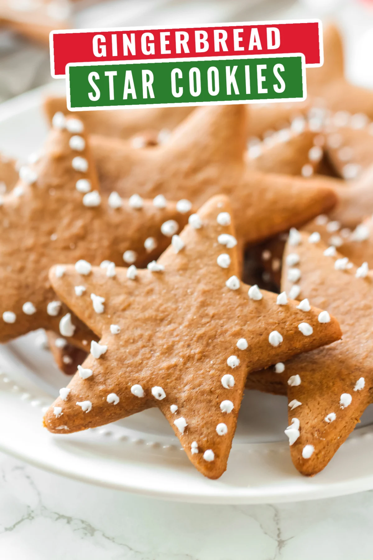 This Christmas gingerbread star cookies recipe is so easy to make and it's the perfect treat for your holiday cookie platter.