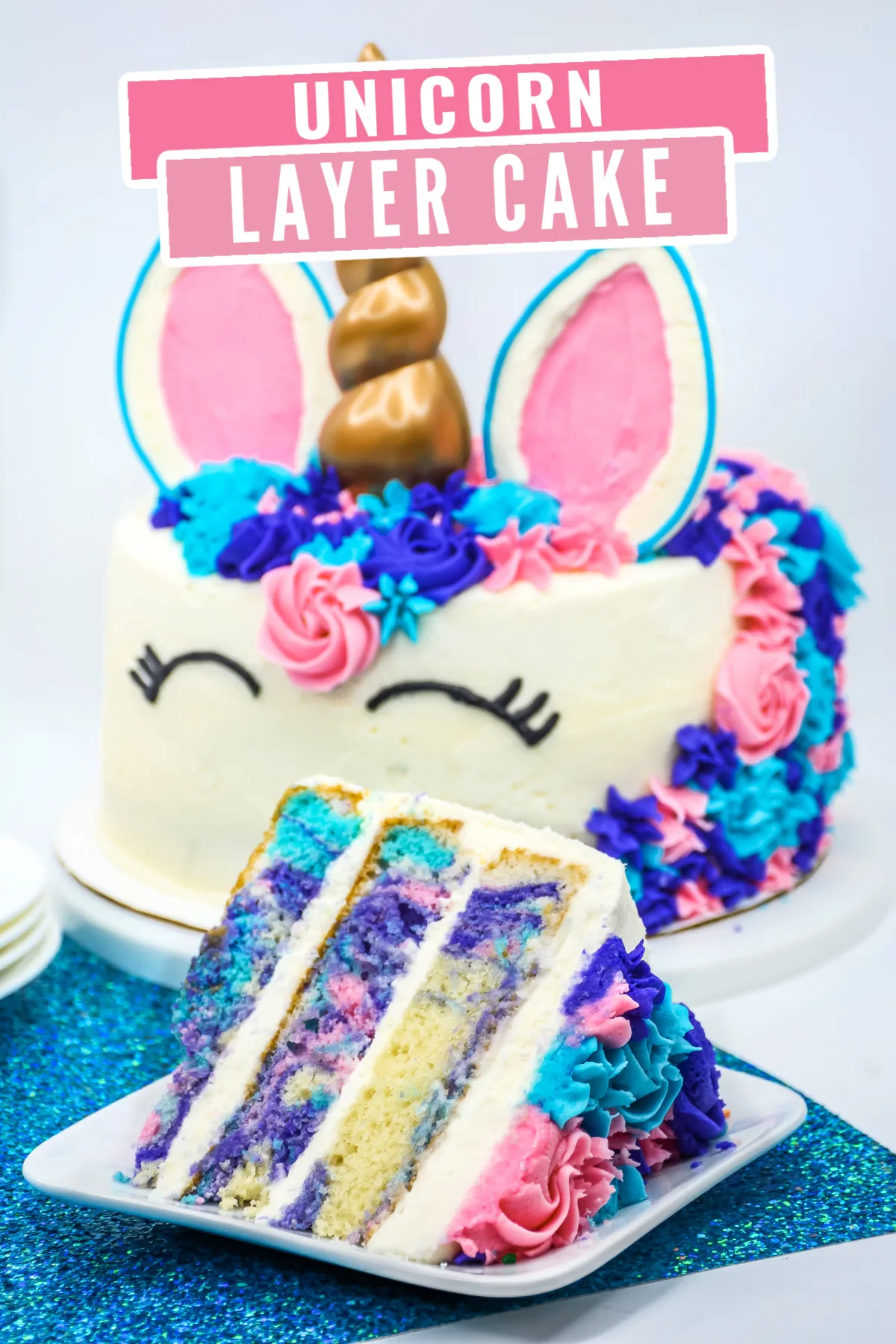 This unicorn cake recipe will make your birthday party the talk of the town. Learn how to make this delicious tie dye cake with three layers!