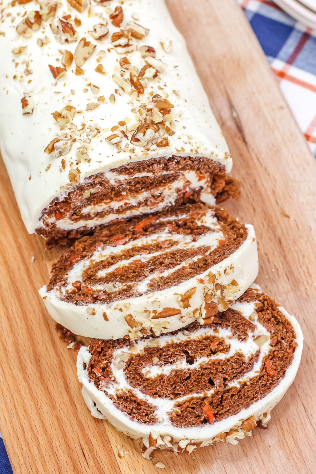 Here is a yummy recipe for Carrot Cake Roll with Cream Cheese Filling with a moist and tender crumb. It's the perfect dessert for Easter!