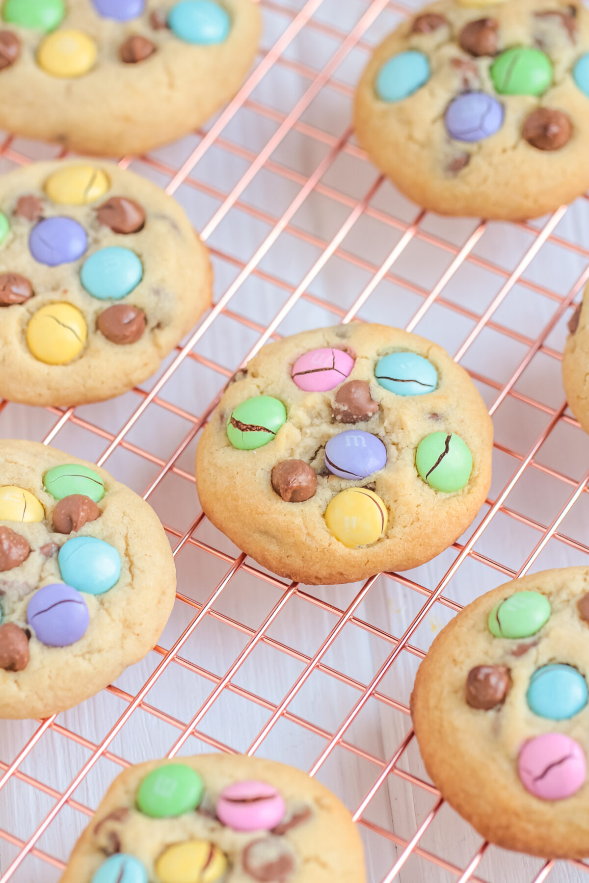 Celebrate Easter with these delicious and festive Easter chocolate chip cookies! These Easter cookies are soft and loaded with chocolate!