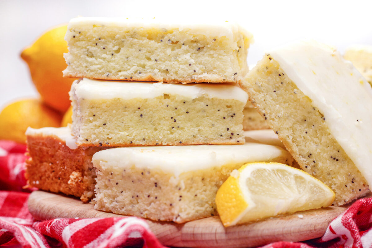 These delicious, tangy, lemon poppy seed bars make the perfect snack or dessert! They're easy to make and taste amazing.