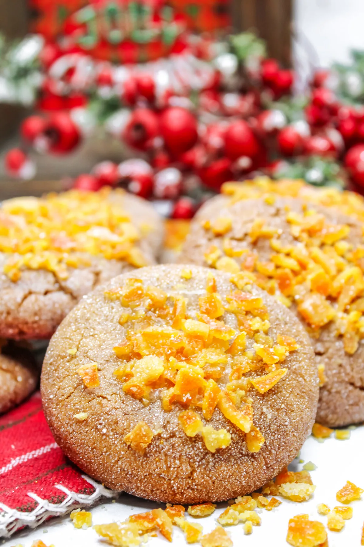 Looking for a delicious, festive cookie recipe to make this holiday season? Try these Candied Orange Ginger Cookies for your dessert table.